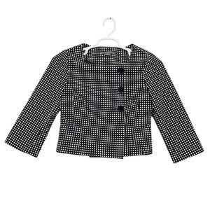 Ann Taylor Polka Dot 3/4 Sleeve‎ Button Front Career Jacket Size 0